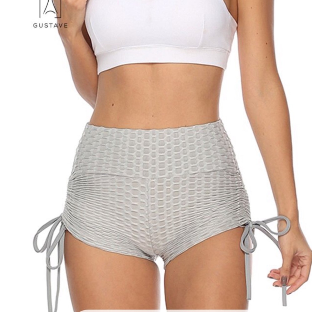 Ruched back side tie shorts